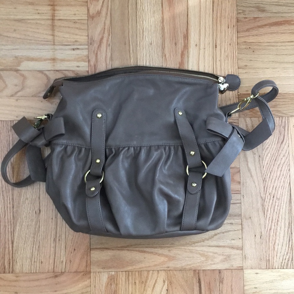Brown Crossbody Bag with Gold Detail